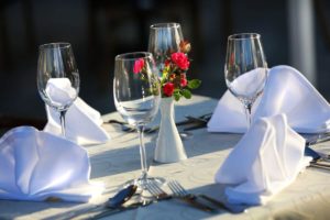 laid table in the Schönblick restaurant