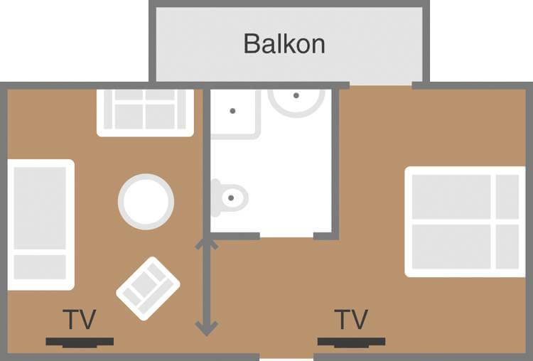 Sketch family room Ferienlust F2 Schoenblick Velden